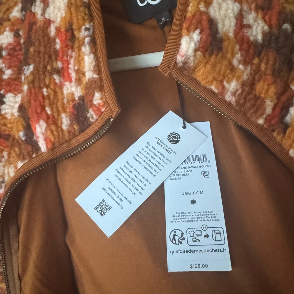 UGG Tan and Multicolor Knit Jacket